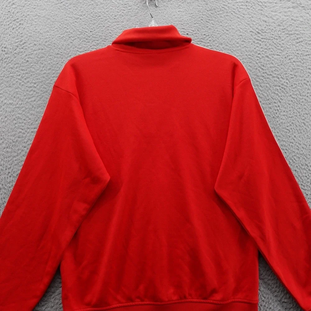 Adidas Mens‎ Funnelneck Track Jacket Small Red Originals 3 Stripe 1/4 Zip NEW